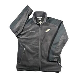 Columbia Fleece Jacket Black Gold Full-Zip Pockets Purdue Boilermakers Men 2XL